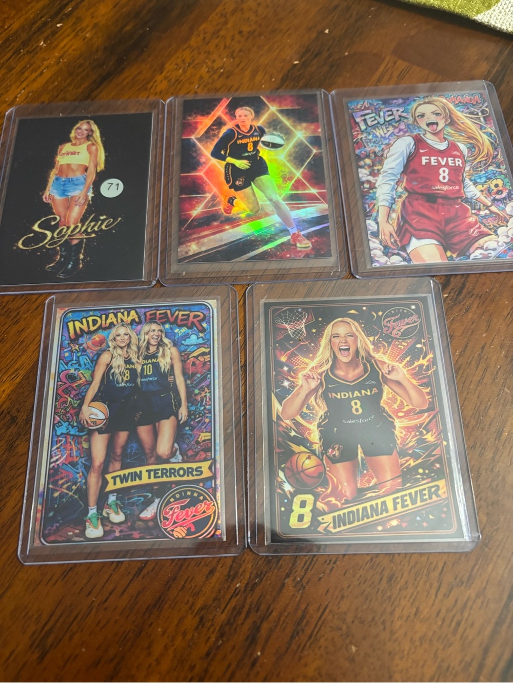 Indiana Fever Basketball Trading Card Lot — Blonde Player #8 & More
